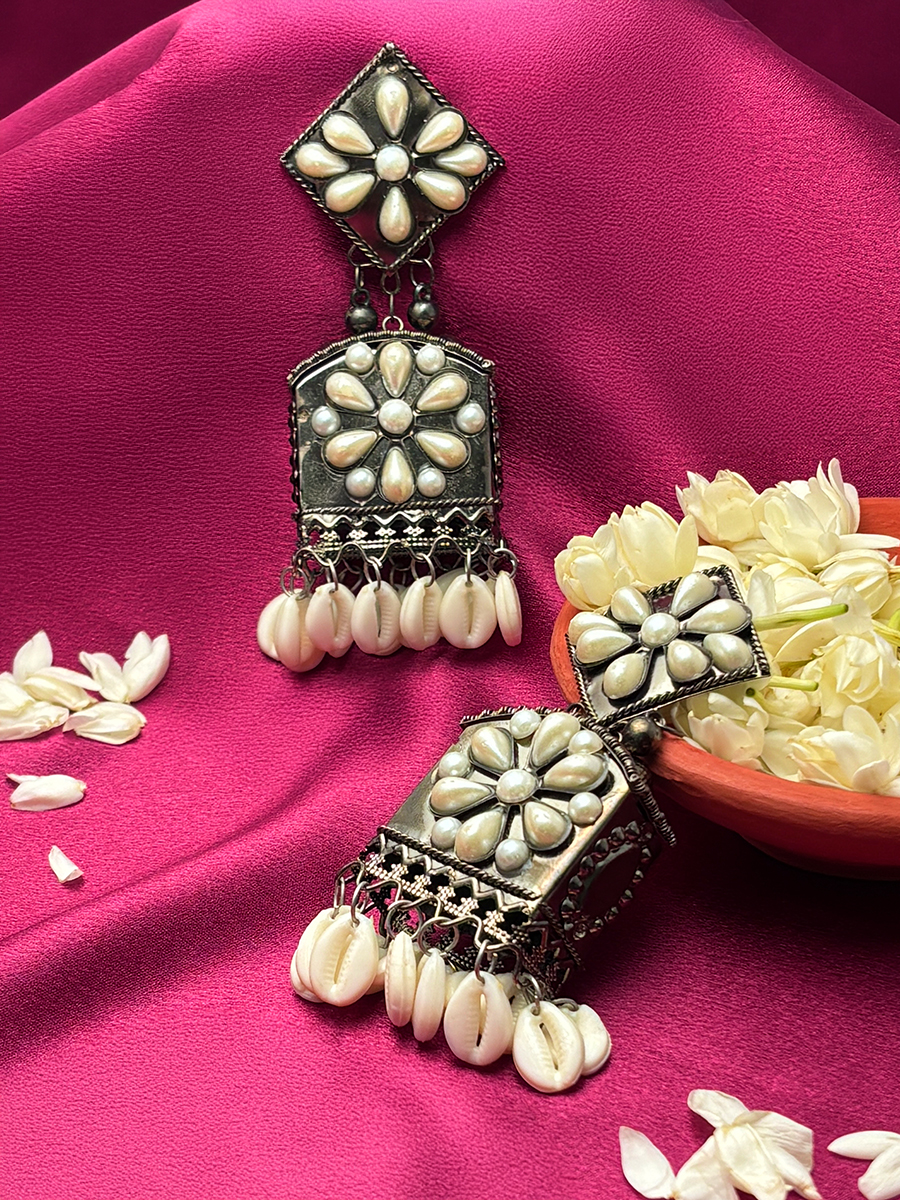 CowriMoti Jhumke Earrings