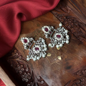 Vanika Earrings | Traditional Oxidized Statement Jewelry