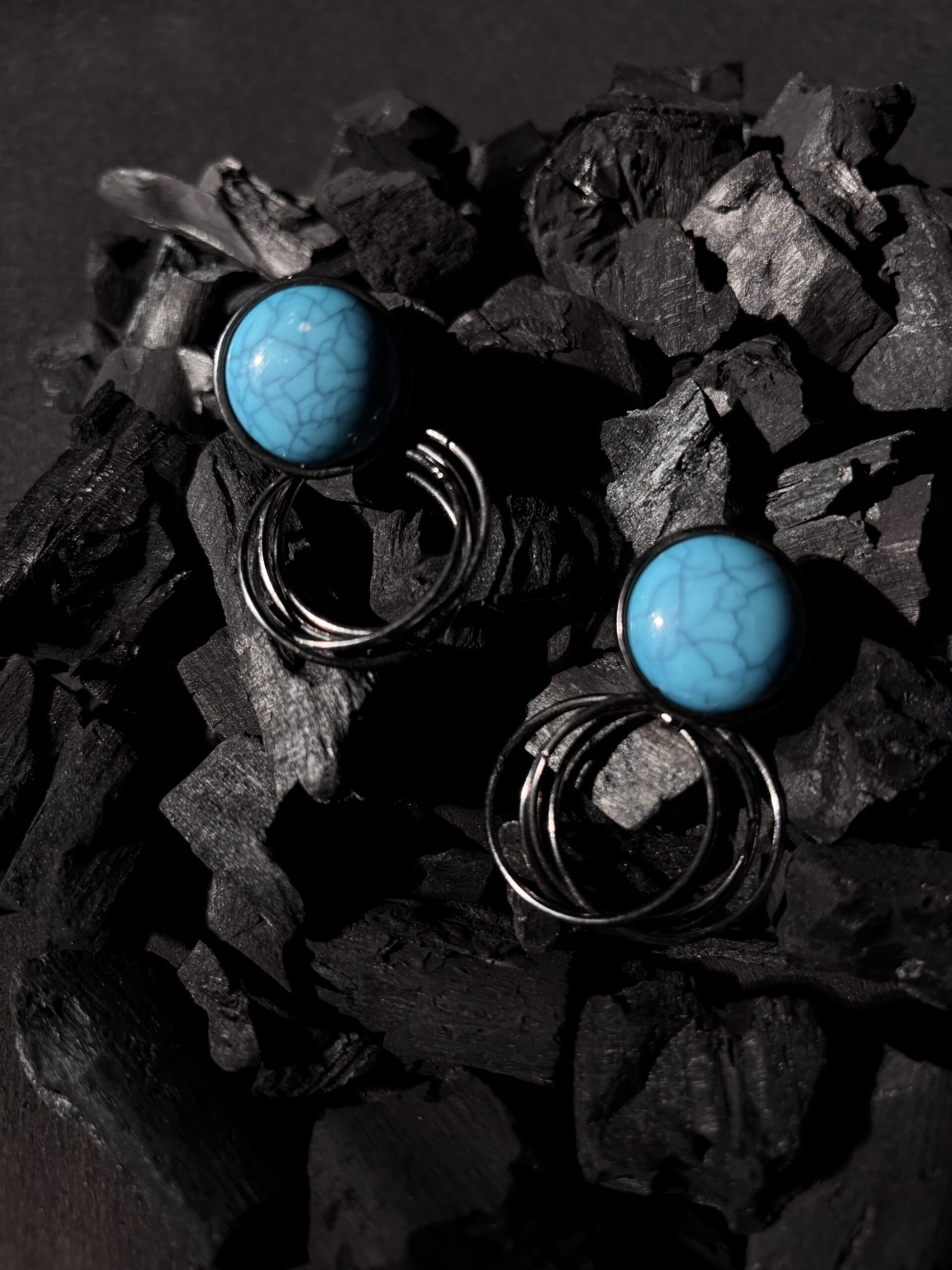 Turani Blue Oxidised Earrings