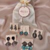 5 Pair earrings potli combo set with oxidized silver traditional jewelry in gift pouch